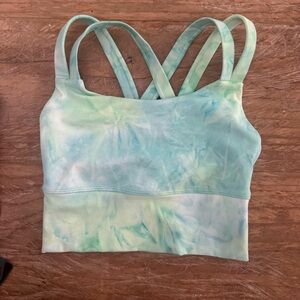 Senita Athletics Seafoam Tie-Dye Strappy Sports Bra